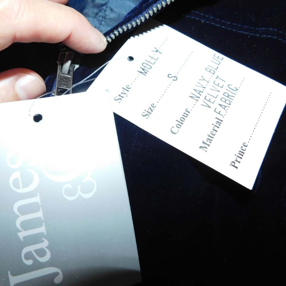 James & Co Molly Navy Blue Velvet Jacket - Picture 2 of 6